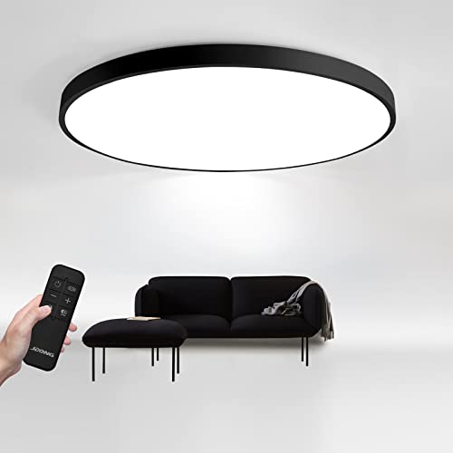 JDONG LED Deckenleuchte 36W Dimmbar Flach Rund Schwarz Deckenlampe mit Fernbedienung 3000K-6500K Warmweiß Kaltweiß Tageslicht Lampe für Schlafzimmer Kinderzimmer Büro Wohnzimmer Ø40x4CM von JDONG