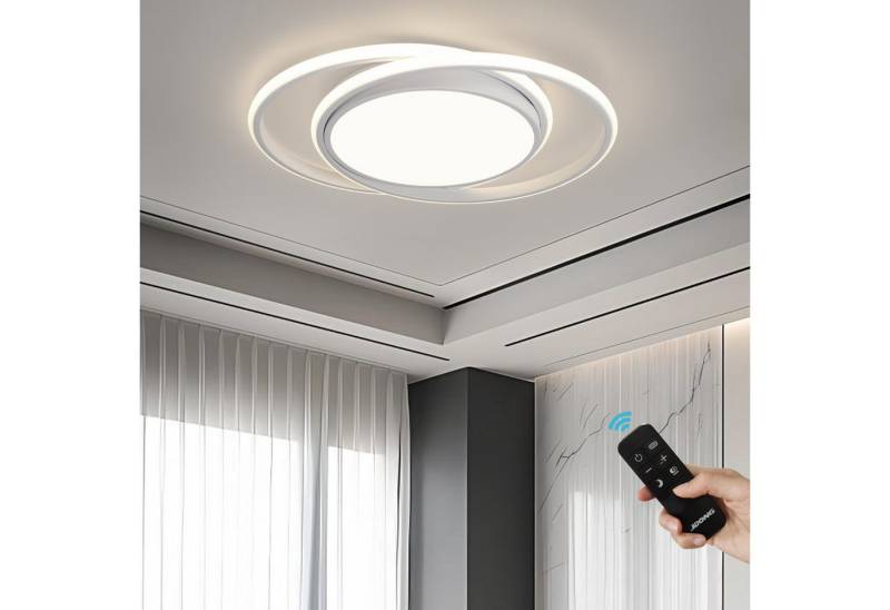 JDONG LED Deckenleuchte 54W Modern Ring Design Blau/Weiß KinderzimmerLamp, Dimmbar mit Fernbedienung, für Jungen Babyzimmer Schlafzimmer Wohnzimmer Ø52CM von JDONG