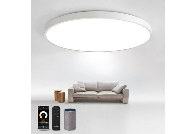 JDONG LED Deckenleuchte Compatible mit Alexa und Google Home Flach Rund 24W/36W/54W, LED Deckenlampe, Dimmbar mit Fernbedienung 3000K-6500K, Ultra Dünn 4CM Wifi Lampe für Wohnzimmer Schlafzimmer von JDONG