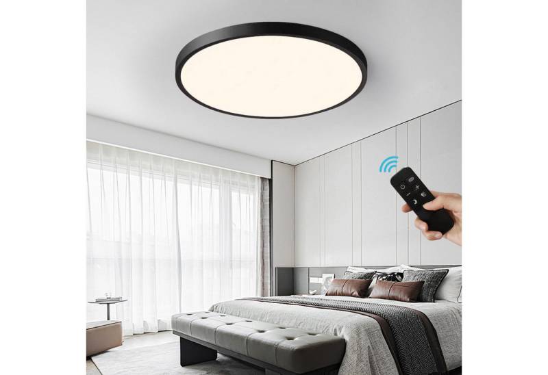 JDONG LED Deckenleuchte Flach Dimmbar mit Fernbedienung 40/50/60cm Schwarz/Weiß Deckenlampe, Ultra Dünn 2.5cm Wohnzimmerlampe decke,3000K-6500K, für Schlafzimme Wohnzimmer Kinderzimmer JDONG LED Deckenleuchte Flach Dimmbar mit Fernbedienung 40/50/60cm Schwarz/Weiß Deckenlampe, Ultra Dünn 2.5cm Wohnzimmerlampe decke,3000K-6500K, für Schlafzimme Wohnzimmer Kinderzimmer von JDONG