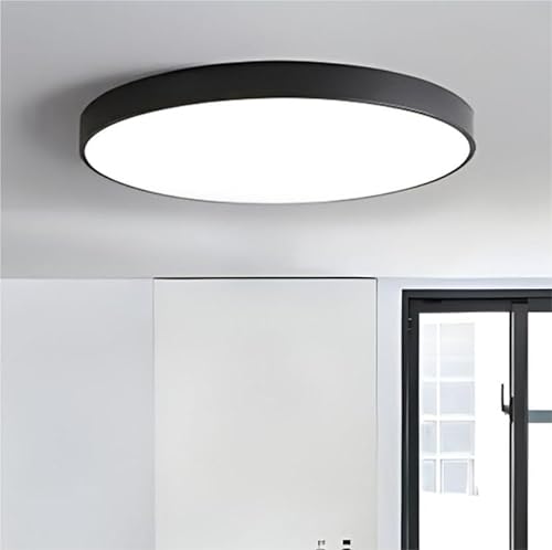 JDONG LED Deckenleuchte dimmbar mit Fernbedienung 36W Schwarz Round Deckenlampe Metall Modern Design Lamp für Schlafzimmer Wohnzimmer Esszimmer Arbeitszimmer Balkon Büro 40 * 4CM von JDONG