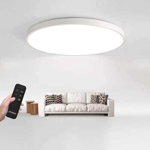 JDONG Led Deckenleuchte Dimmbar 72W Rund Flach Deckenlampe mit Fernbedienung 3000K-6000K Wohnzimmerlampe Modern ultradünn Leuchte für Wohnzimmer, Schlafzimmer Esszimmer Büro Ø58*5CM von JDONG