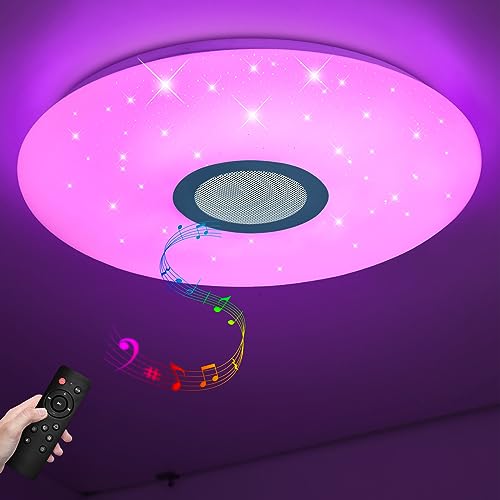 JDONG Led Deckenleuchte mit APP-Steuerung und Fernbedienung Bluetooth Deckenlampe weißes Rauschen für besseren Schlaf mit 32 beruhigenden Geräuschen, dimmbar 54W, 3000-6500 Kelvin, Farbwechsel JDONG Led Deckenleuchte mit APP-Steuerung und Fernbedienung Bluetooth Deckenlampe weißes Rauschen für besseren Schlaf mit 32 beruhigenden Geräuschen, dimmbar 54W, 3000-6500 Kelvin, Farbwechsel von JDONG