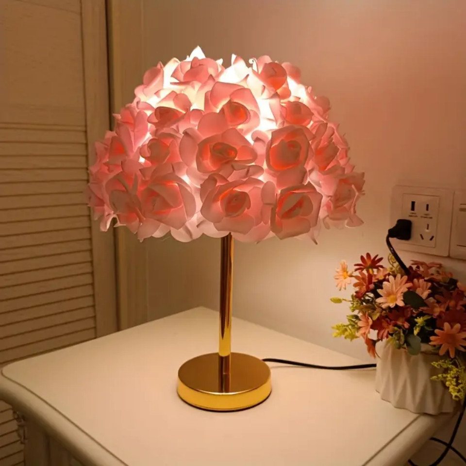 JDONG Nachttischlampe Kreative Blumen Schreibtischlampe,Rosa-Weiß / Rosa Flowers Tischlampe, ohne Leuchtmittel, Nachttischlampe mit Rosenlichtschirm, Romantische Tischleuchte für Schlafzimmer Büro Kinder Hotel Café JDONG Nachttischlampe Kreative Blumen Schreibtischlampe,Rosa-Weiß / Rosa Flowers Tischlampe, ohne Leuchtmittel, Nachttischlampe mit Rosenlichtschirm, Romantische Tischleuchte für Schlafzimmer Büro Kinder Hotel Café von JDONG