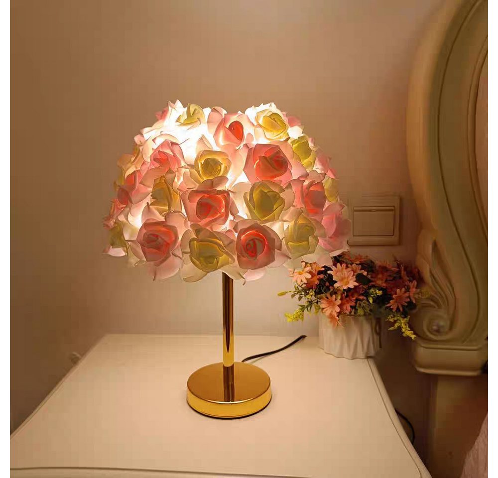 JDONG Nachttischlampe Kreative Blumen Schreibtischlampe,Rosa-Weiß / Rosa Flowers Tischlampe, ohne Leuchtmittel, Nachttischlampe mit Rosenlichtschirm, Romantische Tischleuchte für Schlafzimmer Büro Kinder Hotel Café JDONG Nachttischlampe Kreative Blumen Schreibtischlampe,Rosa-Weiß / Rosa Flowers Tischlampe, ohne Leuchtmittel, Nachttischlampe mit Rosenlichtschirm, Romantische Tischleuchte für Schlafzimmer Büro Kinder Hotel Café von JDONG