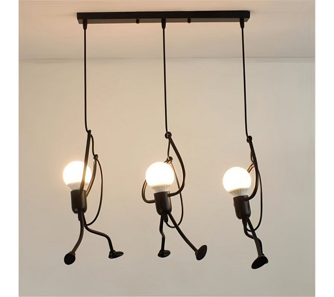 JDONG Pendelleuchte 3 Flammige Retro Hängelampe Industrie E27 Höhenverstellbar, Pendelleuchte für Schlafzimmer Wohnzimmer Café, 30 cm/50 cm*120 cm von JDONG