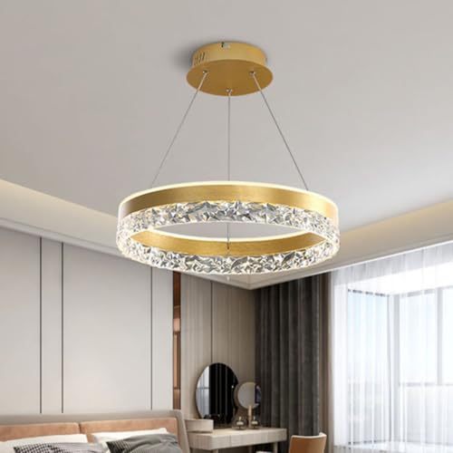 LED Esstisch Pendelleuchte 50CM Rund kristall Moderne Gold Kronleuchter Dimmbar mit Fernbedienung Esszimmer led pendelleuchte dimmbar hoehenverstellbar Pendellampe Höhenverstellbar für Wohnzimmer LED Esstisch Pendelleuchte 50CM Rund kristall Moderne Gold Kronleuchter Dimmbar mit Fernbedienung Esszimmer led pendelleuchte dimmbar hoehenverstellbar Pendellampe Höhenverstellbar für Wohnzimmer von JDONG
