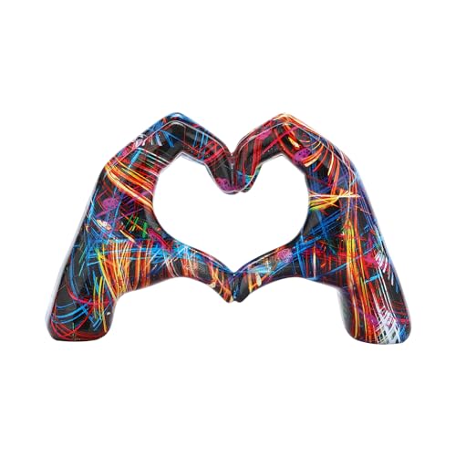 JDPEYI Herz-Hände-Skulptur, goldene Heimdekoration, Statue ist perfekt für ästhetische Raumakzente von JDPEYI