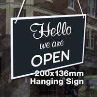Hello We Are Open/Sorry Closed 3mm Rigid 136mm X 200mm Schild, Shop Fenstertür - 21 Farben von JDPsigns