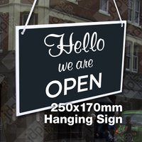 Hello We Are Open/Sorry Closed 3mm Rigid 170mm X 250mm Schild, Shop Fenstertür - 21 Farben von JDPsigns