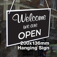Welcome We Are Open/Sorry Closed 3mm Rigid 136mm X 200mm Schild, Shop Fenstertür - 21 Farben von JDPsigns