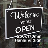 Welcome We Are Open/Sorry Closed 3mm Rigid 170mm X 250mm Schild, Shop Fenstertür - 21 Farben von JDPsigns