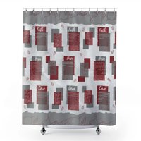 Nichole Duschvorhang Mit Glaube, Hoffnung Und Liebe in Rot Grau von JDRLegacyDesign
