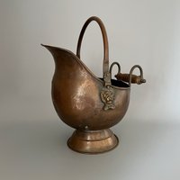 Kupfer Jardiniere Übertopf - Hexenkessel Rustikaler Bauernhaus Vintage Kohleeimer von JDVintageDE