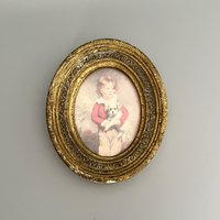 Florentiner Kleiner Ovaler Holzrahmen - Verzierter Vintage Fotorahmen Bilderrahmen von JDVintageDE