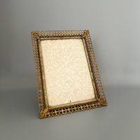 Verzierter Goldener Bilderrahmen - Jugendstil Aus Messing Antiker Dekorativer Fotorahmen Für Wand 21. 5 X 16.5 cm von JDVintageDE