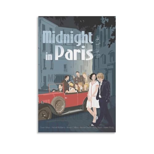 JDYANSHENG Poster, Motiv: Mitternacht in Paris, ästhetisches Cover-Poster, Design, Gemälde für Wohnzimmer, Schlafzimmer, 30 x 45 cm, ungerahmter Stil von JDYANSHENG