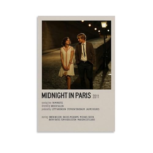 JDYANSHENG Poster, Motiv: Mitternacht in Paris, ästhetisches Cover-Poster, Design Gemälde für Wohnzimmer, Schlafzimmer, 40 x 60 cm, ungerahmter Stil von JDYANSHENG