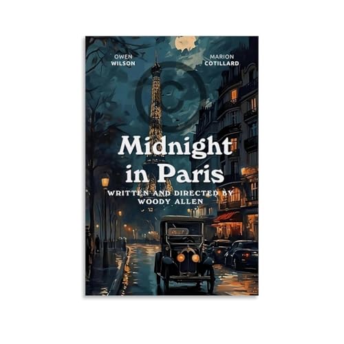 JDYANSHENG Poster, Motiv: Mitternacht in Paris, ästhetisches Cover-Poster, Design Gemälde für Wohnzimmer, Schlafzimmer, 40 x 60 cm, ungerahmter Stil von JDYANSHENG