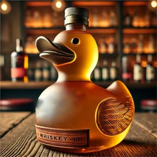 300ML Weindekanter - Whisky Dekanter Skulpturen Statue, 3D Lustige Enten-Whisky-Weinflasche, Tierstatue-Weinflaschen, Streich-Enten-Whiskys-Dekanter-Dekoration, Für Bar, Büro, Heimgeschenk(C) von JDZYFFS
