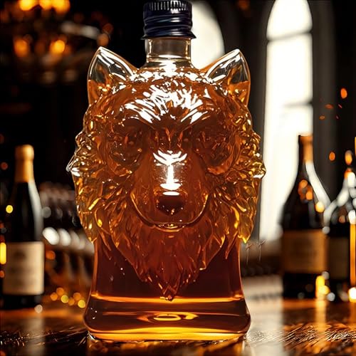 300ml Weindekanter - Whisky Dekanter Skulpturen Statue, 3D-Whisky-Weinflasche Mit Wolfshaube, Neue Whiskys-Karaffe Aus Glas Mit Tiermotiv, Stilvolle Und Zeitlose Trinkflasche Mit Wolfskopf 300ml Weindekanter - Whisky Dekanter Skulpturen Statue, 3D-Whisky-Weinflasche Mit Wolfshaube, Neue Whiskys-Karaffe Aus Glas Mit Tiermotiv, Stilvolle Und Zeitlose Trinkflasche Mit Wolfskopf von JDZYFFS
