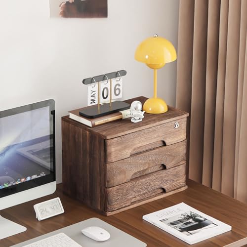 Aktenschrank Für Den Schreibtisch - Aufbewahrungsbox Mit Schubladen, Schreibtisch-Aufbewahrungsbox, Schreibtischs-Flachaktenschrank Mit Schloss, Schreibtischs-Aufbewahrungsschrank/Datenschrank(A,3 lay von JDZYFFS