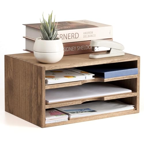 Aktenschrank Für Den Schreibtisch - Aufbewahrungsbox Mit Schubladen, Schreibtisch-Organizer Aus Holz, Papieraufbewahrung, Briefablage, Aktensortierer, Schreibtischablage, Zeitschriftenablage(B) von JDZYFFS