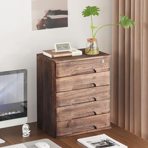 Aktenschrank Für Den Schreibtisch - Schreibtisch-Aufbewahrungsbox, Aufbewahrungsbox Mit Schubladen, Schreibtischs-Flachaktenschrank Mit Schloss, Schreibtischs-Aufbewahrungsschrank/Datenschrank(A,5 lay von JDZYFFS