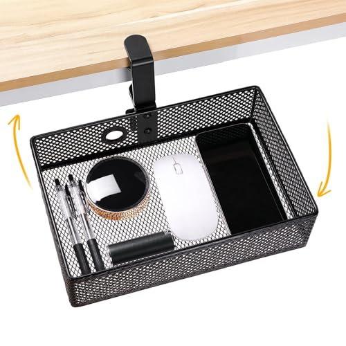 Aktenschrank Für Den Schreibtisch - Schreibtisch-Aufbewahrungsbox Mit Schubladen, Mesh Desk Organizer, Klemmstallbleistiftschublade, Schreibtischs Versteckter Schreibtischs Organizer(Black) von JDZYFFS