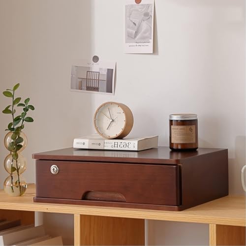 Aktenschrank Für Den Schreibtisch - Schreibtisch Organizer, Schreibtischs-Aufbewahrungsbox Mit Abschließbarer Schublade, Schreibtischs-Organizer-Schublade, Schreibtisches-Organizers-Schrank(Brown,1 la von JDZYFFS
