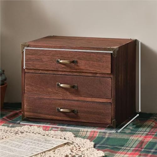 Aktenschrank Für Den Schreibtisch - Schreibtisch Organizer Aufbewahrungsboxen, Schreibtisch-Organizer Aus Holz, Schreibtischschubladen-Organizer, Vintage-Schatzkiste Mit Metallgriff(B) von JDZYFFS