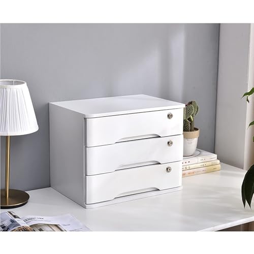 Aktenschrank Für Den Schreibtisch - Schreibtisch Organizer Aufbewahrungsboxen, Schreibtisch-Organizer Aus Holz Mit 1/2/3/4 Schubladen, Abschließbarer Aufbewahrungsschrank(A,3 Layer) von JDZYFFS