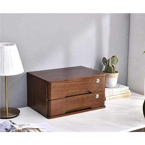 Aktenschrank Für Den Schreibtisch - Schreibtisch Organizer Aufbewahrungsboxen, Schreibtisch-Organizer Aus Holz Mit 1/2/3/4 Schubladen, Abschließbarer Aufbewahrungsschrank(B,2 Layer) von JDZYFFS