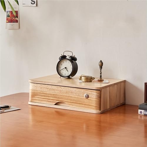 Aktenschrank Für Den Schreibtisch - Schreibtisch-Organizer-Box Aus Holz Mit Schubladen, Abschließbarer Aufbewahrungsschrank Für Die Arbeitsplatte des Schreibtischs Für Home-Office-Zubehör(C,1 Layer) von JDZYFFS