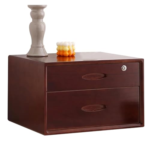 Aufbewahrungsbox Mit Schubladen - Schreibtisch-Aufbewahrungsbox Aus Holz Mit Abschließbaren Schubladen, Schubladenschrank Für Bürobedarf, Flacher Aktenschrank Für Belegdateien(B,45 * 35 * 28cm) von JDZYFFS