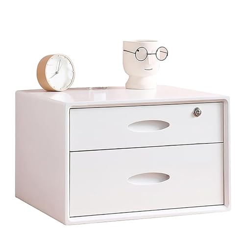 Aufbewahrungsbox Mit Schubladen - Schreibtisch-Aufbewahrungsbox Aus Holz Mit Abschließbaren Schubladen, Schubladenschrank Für Bürobedarf, Flacher Aktenschrank Für Belegdateien(C,45 * 35 * 28cm) von JDZYFFS