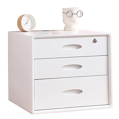 Aufbewahrungsbox Mit Schubladen - Schreibtisch-Aufbewahrungsbox Aus Holz Mit Abschließbaren Schubladen, Schubladenschrank Für Bürobedarf, Flacher Aktenschrank Für Belegdateien(C,45 * 35 * 8cm) von JDZYFFS