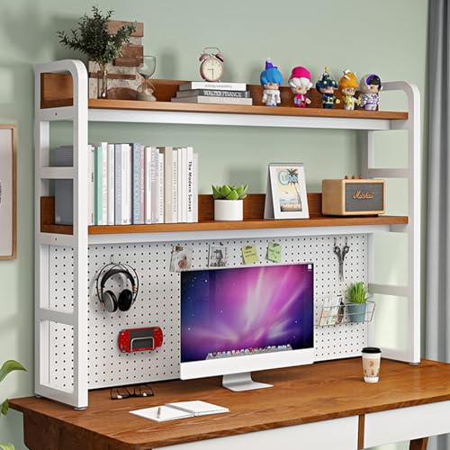 Desktop-Display-Regal - Desktop Organizer Bücherregal, 2-stöckiges Schreibtisch-Bücherregal, Bücherregal Aus Metall, Schreibtischregal Aus Holz, Multifunktionales Präsentationsregal(B,115*27*104cm) Desktop-Display-Regal - Desktop Organizer Bücherregal, 2-stöckiges Schreibtisch-Bücherregal, Bücherregal Aus Metall, Schreibtischregal Aus Holz, Multifunktionales Präsentationsregal(B,115*27*104cm) von JDZYFFS