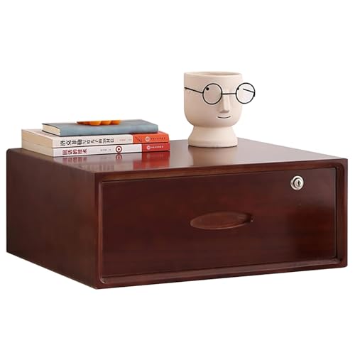 JDZYFFS Aufbewahrungsbox Mit Schubladen - Schreibtisch-Organizer Aus Massivholz Mit Schubladen Und Abschließbarem Schrank(B,45 * 35 * 13cm) von JDZYFFS