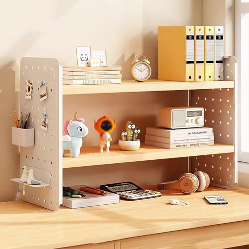 JDZYFFS Desktop Bücherregal Organizer - Schreibtisch-Bücherregal Aus Holz Für Computertische(B,60 * 20 * 60CM) von JDZYFFS