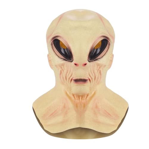 JDZYFFS Desktop Kunststatue Skulptur, Realistische Alien-Latexmaske Für Halloween-Partys, Gruseliges Vollkopf-Kostümzubehör(#1) von JDZYFFS