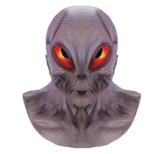 JDZYFFS Desktop Kunststatue Skulptur, Realistische Alien-Latexmaske Für Halloween-Partys, Gruseliges Vollkopf-Kostümzubehör(#10) von JDZYFFS