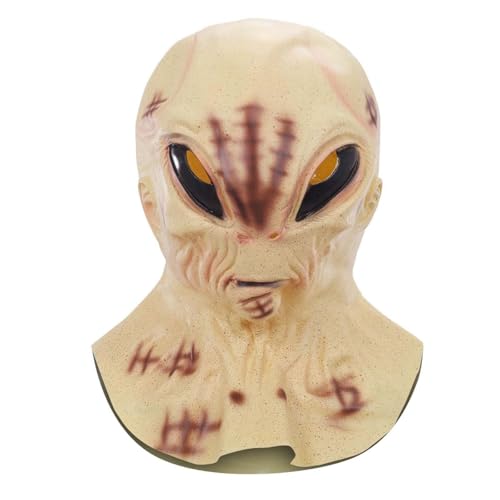 JDZYFFS Desktop Kunststatue Skulptur, Realistische Alien-Latexmaske Für Halloween-Partys, Gruseliges Vollkopf-Kostümzubehör(#12) von JDZYFFS