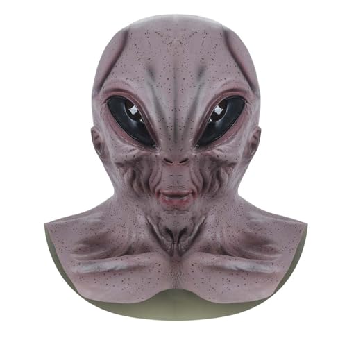 JDZYFFS Desktop Kunststatue Skulptur, Realistische Alien-Latexmaske Für Halloween-Partys, Gruseliges Vollkopf-Kostümzubehör(#2) von JDZYFFS
