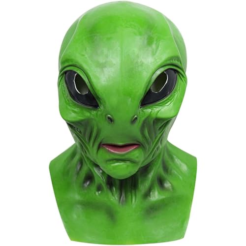 JDZYFFS Desktop Kunststatue Skulptur, Realistische Alien-Latexmaske Für Halloween-Partys, Gruseliges Vollkopf-Kostümzubehör(#3) von JDZYFFS