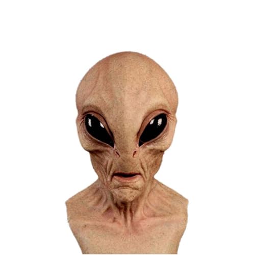 JDZYFFS Desktop Kunststatue Skulptur, Realistische Alien-Latexmaske Für Halloween-Partys, Gruseliges Vollkopf-Kostümzubehör(#4) von JDZYFFS