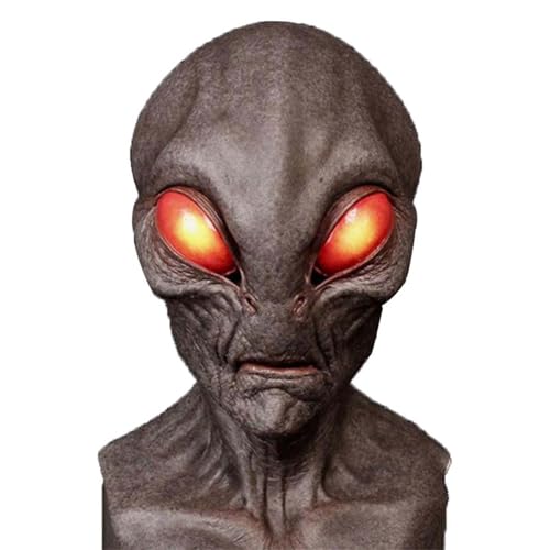JDZYFFS Desktop Kunststatue Skulptur, Realistische Alien-Latexmaske Für Halloween-Partys, Gruseliges Vollkopf-Kostümzubehör(#5) von JDZYFFS