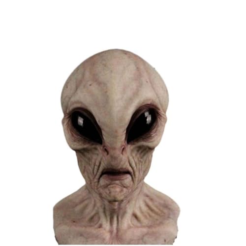 JDZYFFS Desktop Kunststatue Skulptur, Realistische Alien-Latexmaske Für Halloween-Partys, Gruseliges Vollkopf-Kostümzubehör(#6) von JDZYFFS