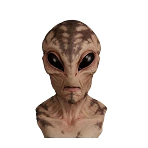 JDZYFFS Desktop Kunststatue Skulptur, Realistische Alien-Latexmaske Für Halloween-Partys, Gruseliges Vollkopf-Kostümzubehör(#8) von JDZYFFS