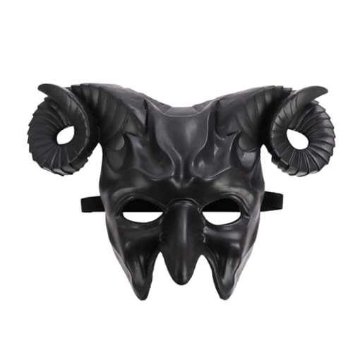 JDZYFFS Desktop Kunststatue Skulptur, Vollkopf-Dämonen-Teufelsmaske, Gruselige Halloween-Maske Für Erwachsene, Halloween-Maskenball, Cosplay-Requisiten(#1) von JDZYFFS
